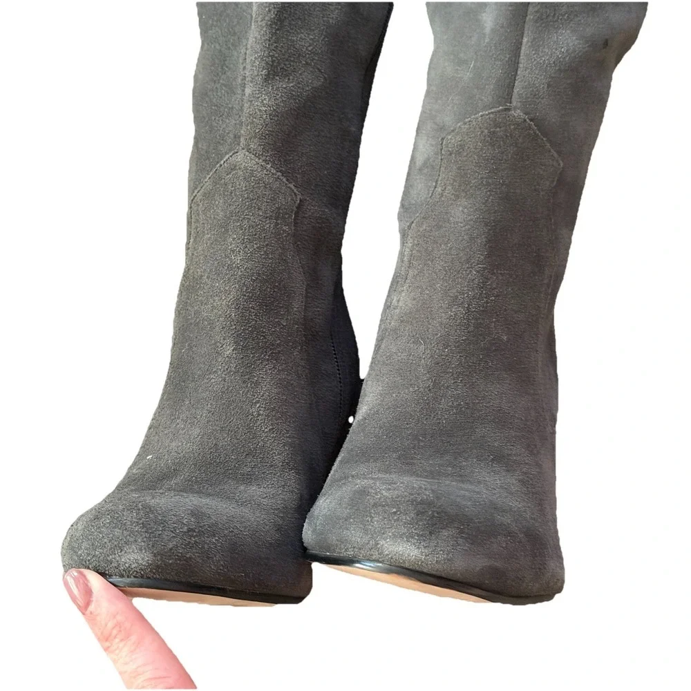 Corso Como Over Knee Boots Gray Suede Size 9.5 Classic Old Money Prep Minimalist